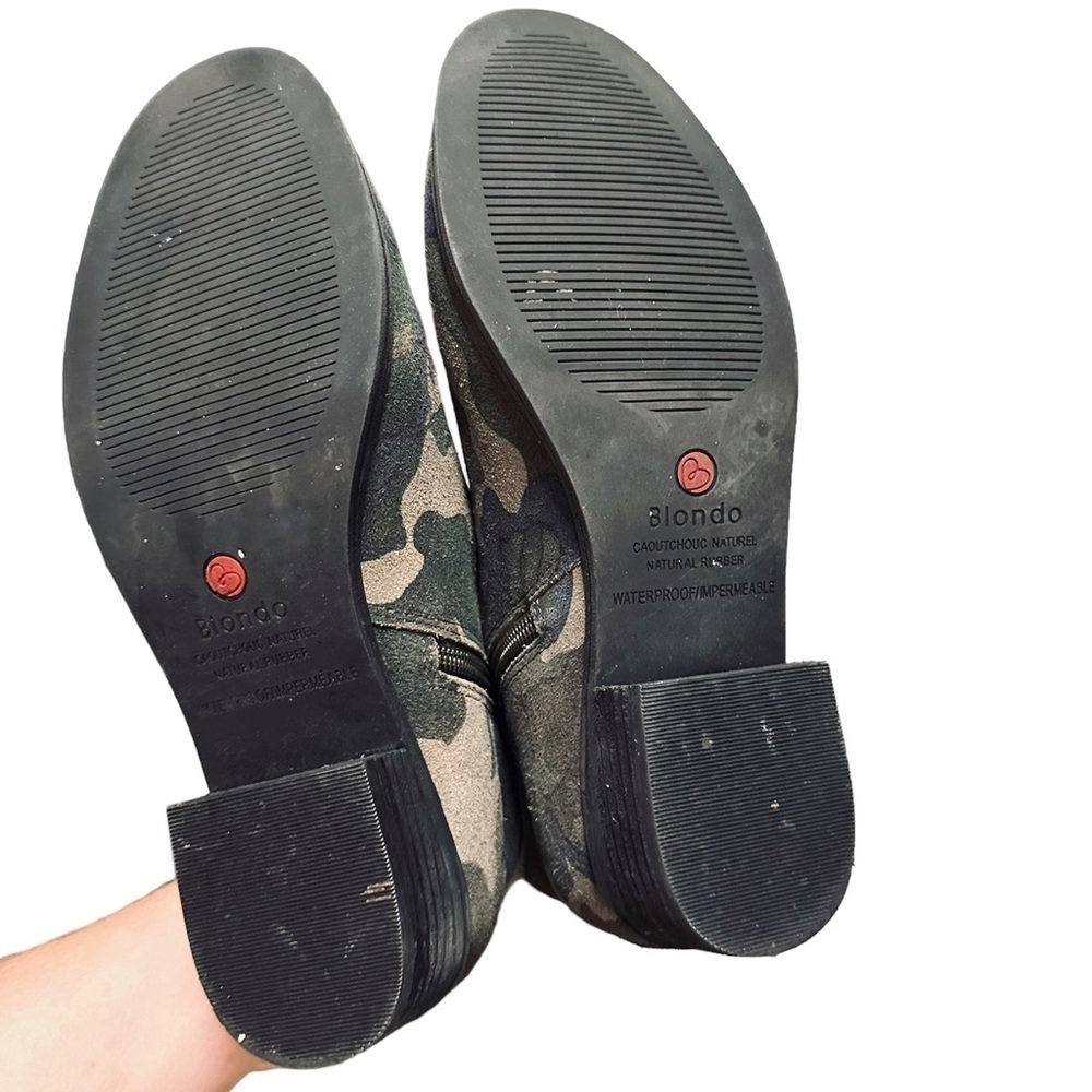 BLONDO Waterproof Camo Booties Leather Olive Army agree Women’s Sz 7.5 - Picture 9 of 10